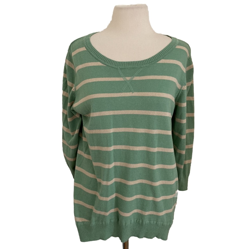 Natural Reflections‎ Shirt XL SHIRT  Green Stripped Top Tunic